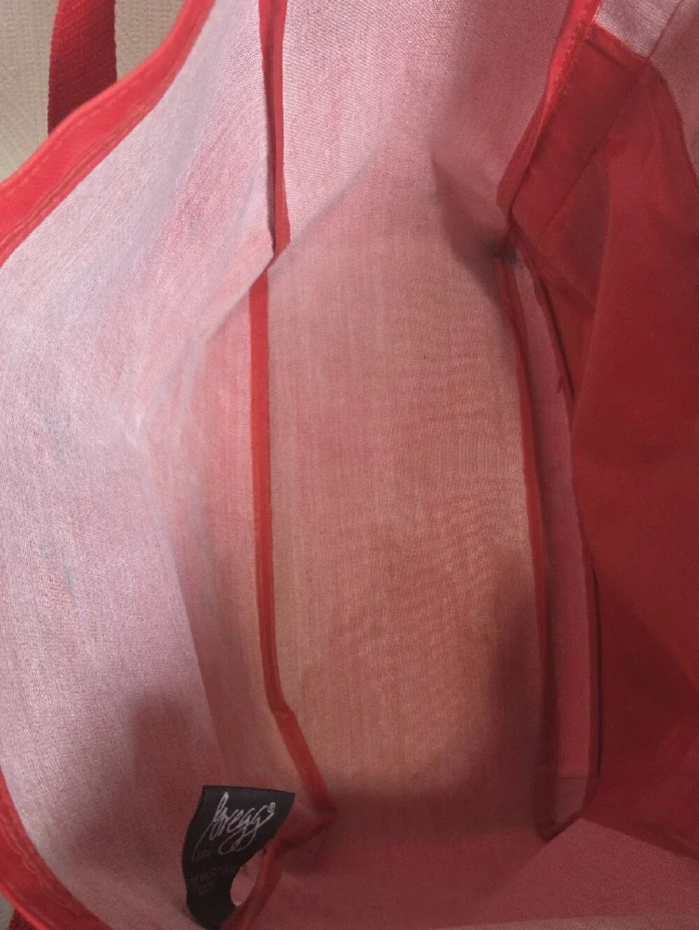 Vintage School Teacher Tote Bag Red Canvas Front Pocket Gregg Back to School